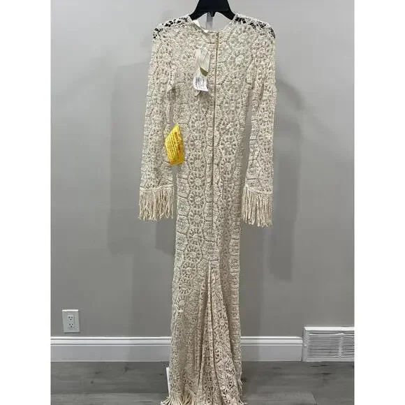 Bronx and Banco Maia Fringe Gown in Cream - Picture 7 of 9